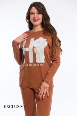Pyjama Femme Daisy Coton Camel