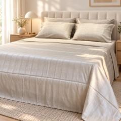 Parure de Lit 2 Places 100% Satin de Coton
