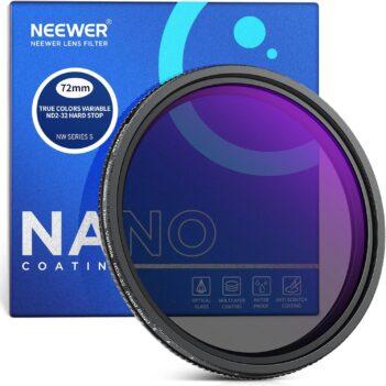 NEEWER 72 MM TRUE COLORS HARD STOP VARIABLE ND FILTER ND2-32