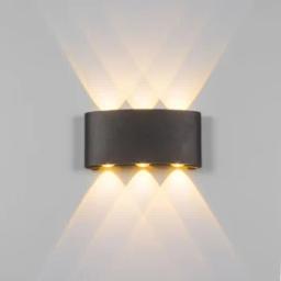 Applique murale 3 faisceaux Noire PVC 6w IP54
