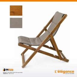 Pliant Fauteuil Bois Massif Taupe — Confort Élégance en