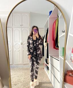 Pyjama 3 Pièces Velours Soft Fleuri