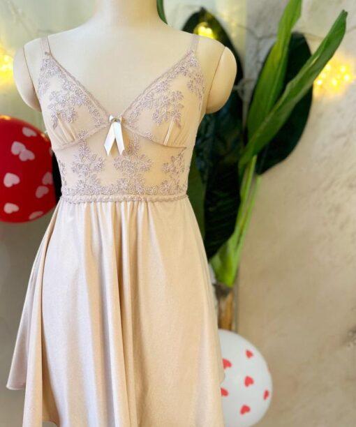 Nuisette String Nude en Dentelle