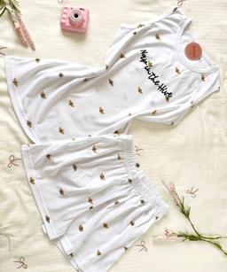 Pyjama Short Coton Imprimé Abeille