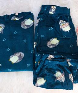 Pyjama Velours Capuche Imprimé Pingouins