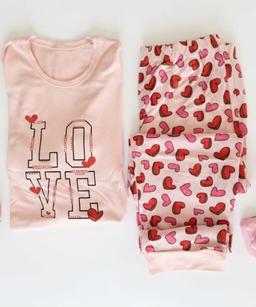 Pyjama Coton Imprimé Cœurs