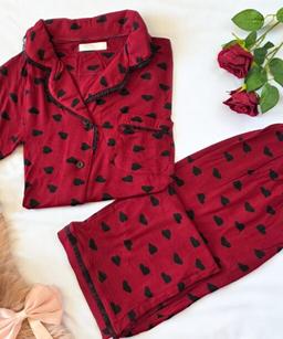 Pyjama Chemise Imprimé Cœurs