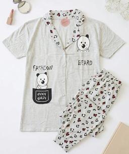Pyjama Chemise Pantalon Demi Manches Coton « Cool Girl »