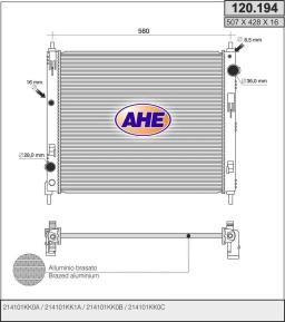 AHE Radiateur, refroidissement du moteur AHE