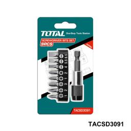 TOTAL jeu d’embouts de tournevis 9 pcs TACSD3091
