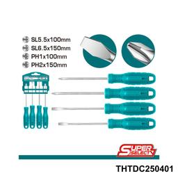 TOTAL jeu de 4 tournevis THTDC250401