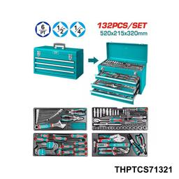 TOTAL caisse metallique+132 outils THPTCS71321