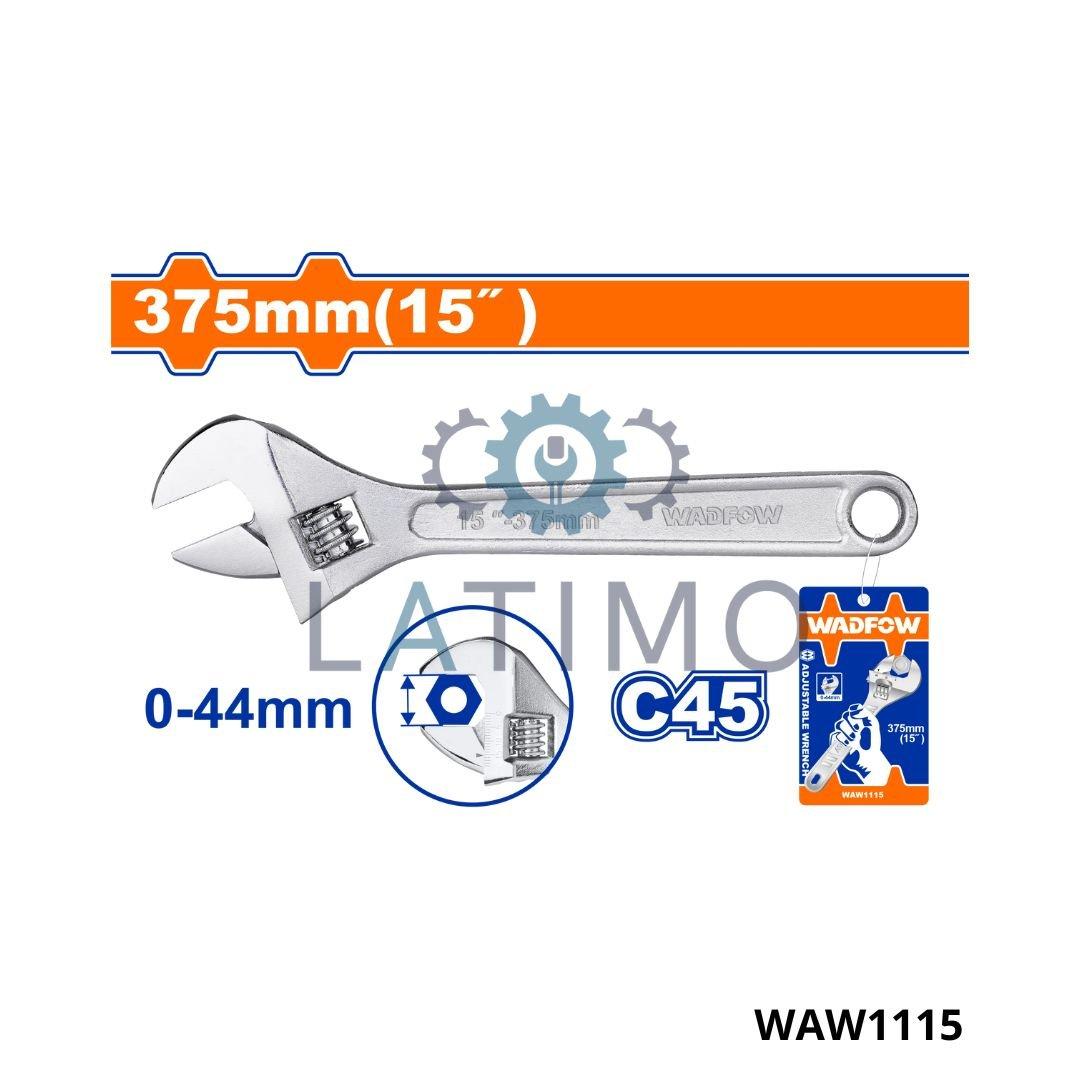 Wadfow cle a molette chrome 15″ 375mm WAW1115