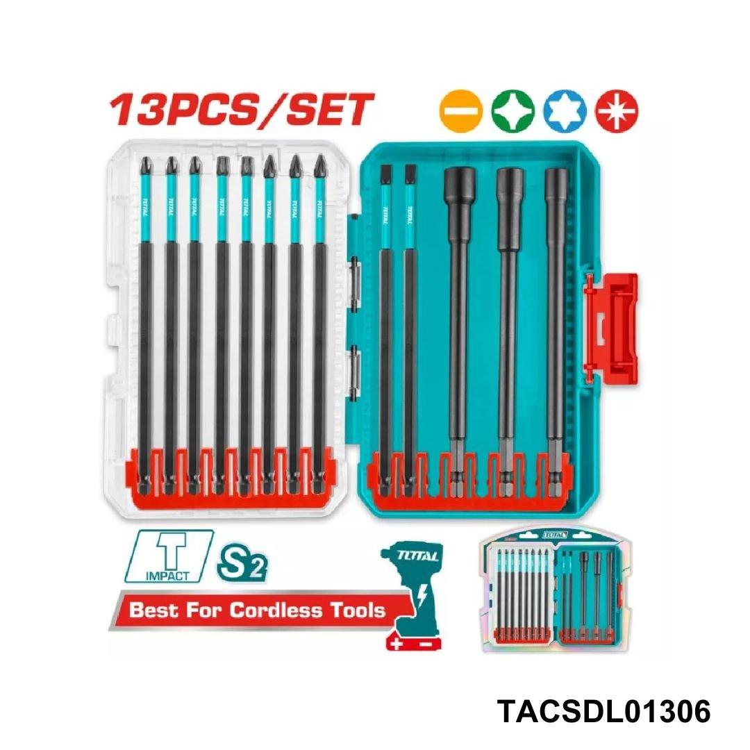 TOTAL Jeu 13 embouts longs 150mm TACSDL01306