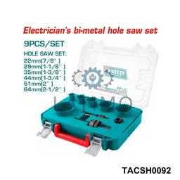 TOTAL Jeu 9 scie a cloche electricien 22-64mm TACSH0092