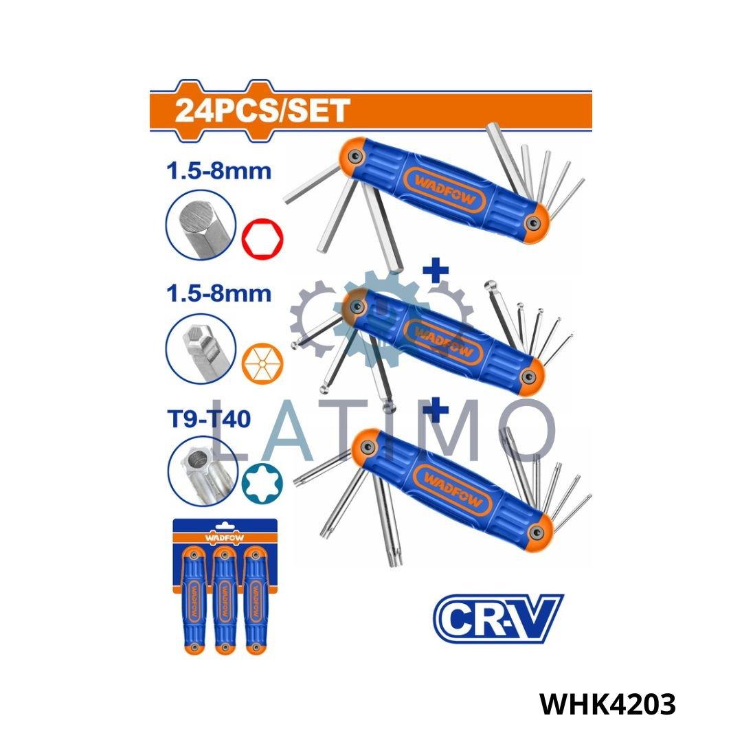 Wadfow Jeu 24 cle male+bille+torx WHK4203