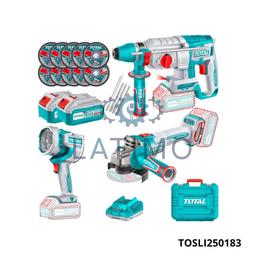 TOTAL Pack electroportatif 3en1 20v 2x4ah TOSLI250183