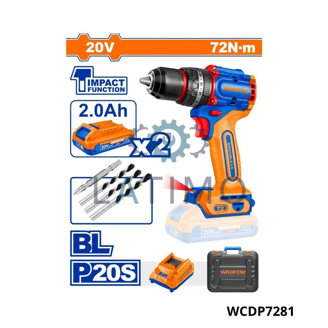 Wadfow Visseuse perceuse 20v 2ah 72nm WCDP7281