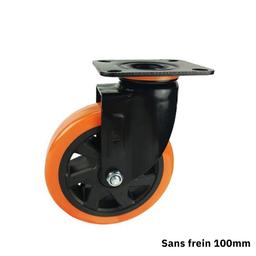 LATIMO Roue pivotante pvc 100mm sans frein ART03458