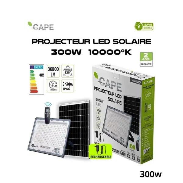 GAPE Projecteur led solaire rechargeable 300w ART300W