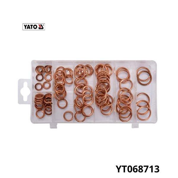 YATO Assortiment de 95 joints toriques en cuivre pour air YT068713
