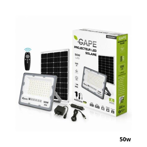 GAPE Projecteur led solaire 50w rechargeable ART050W