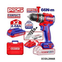 EMTOP Visseuse perceuse brushless 20v 66nm ECIDL20668