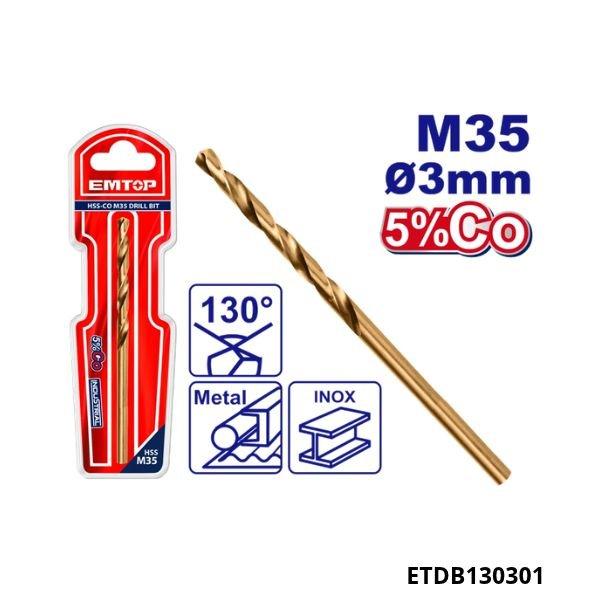 EMTOP Meche acier m35 hss 3mm ETDB130301