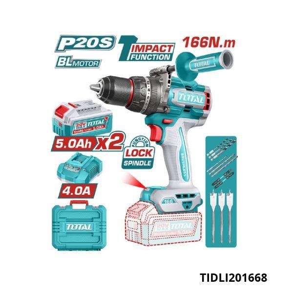 TOTAL Visseuse a percussion 166nm 20v 5ah TIDLI201668