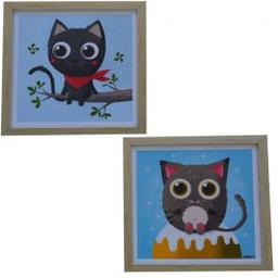 Chats 23 x 23 cm Argent