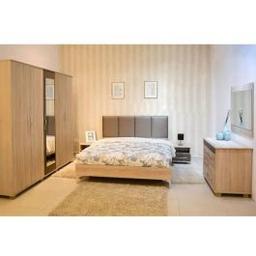 Chambre Adulte SARRA 190x160cm 5 Portes Chêne Brut Moka