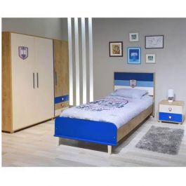Chambre Enfant CAMPUS 190x90cm 3 Portes Ostippo Chêne