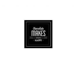Typographique Tableau Chocolate Makes You Happy 20 X 20 cm