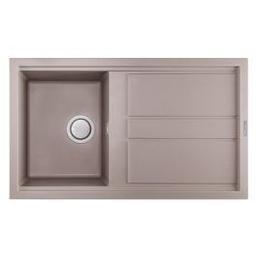 Focus Évier De Cuisine Encastrable Graniteck 1 Bac + égouttoir 86cm Grège