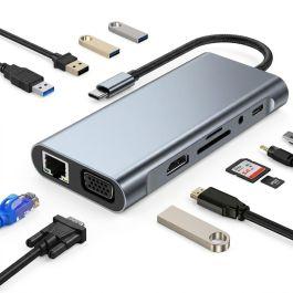 SD/TF Adaptateur 4x USB + Audio + HDMI + VGA + RJ45