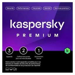 Antivirus KASPERSKY Premium 3 Postes Protection Complete 1an