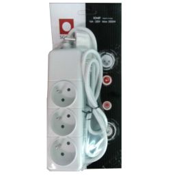 Bloc Multiprise SOMEF 3 Modules Sans Interrupteur 1.4M