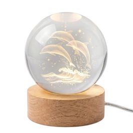 Boule Décorative Rotative Dauphins en Cristal