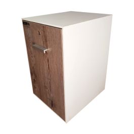 Coffre de Rangement En MDF &Chêne Blanchi