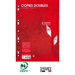 Copies Double CALLIGRAPHE Perforées Seyès 200 Pages A4 S Film