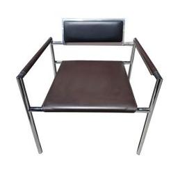 Visiteur Chaise Avec Dossier & Assise Rembourrées En Simili Cuir Marron