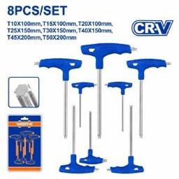Wadfow Jeu 8 Clés Torx WHK3481 à Poignée en T