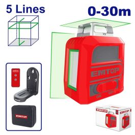 Niveau Laser EMTOP ESLE2M05 5 Lignes 30 Mètres