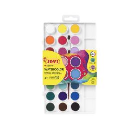 Palette de 24 galets d'aquarelles de 22mm couleurs assorties