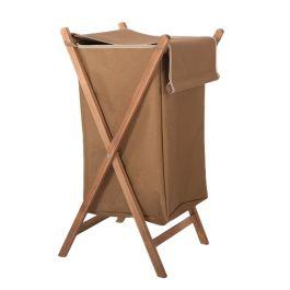 Linge Panier Pliable en Bois Grand Modèle Marron