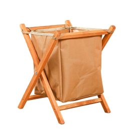 Panier à Linge Pliable en Bois Petit Modèle Beige