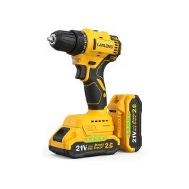 LANLONG Perceuse Avec 2 Batteries 21V Chargeur