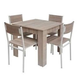 Salle a Manger SOTUFAB FLORA + 4 Chaises SERENA Chène Brut