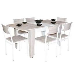Salle a Manger SOTUFAB Extensible + 6 Chaises SERENA Chène Brut &