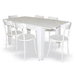 Salle a Manger SOTUFAB Extensible + 6 Chaises SPOT Marbré